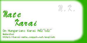 mate karai business card